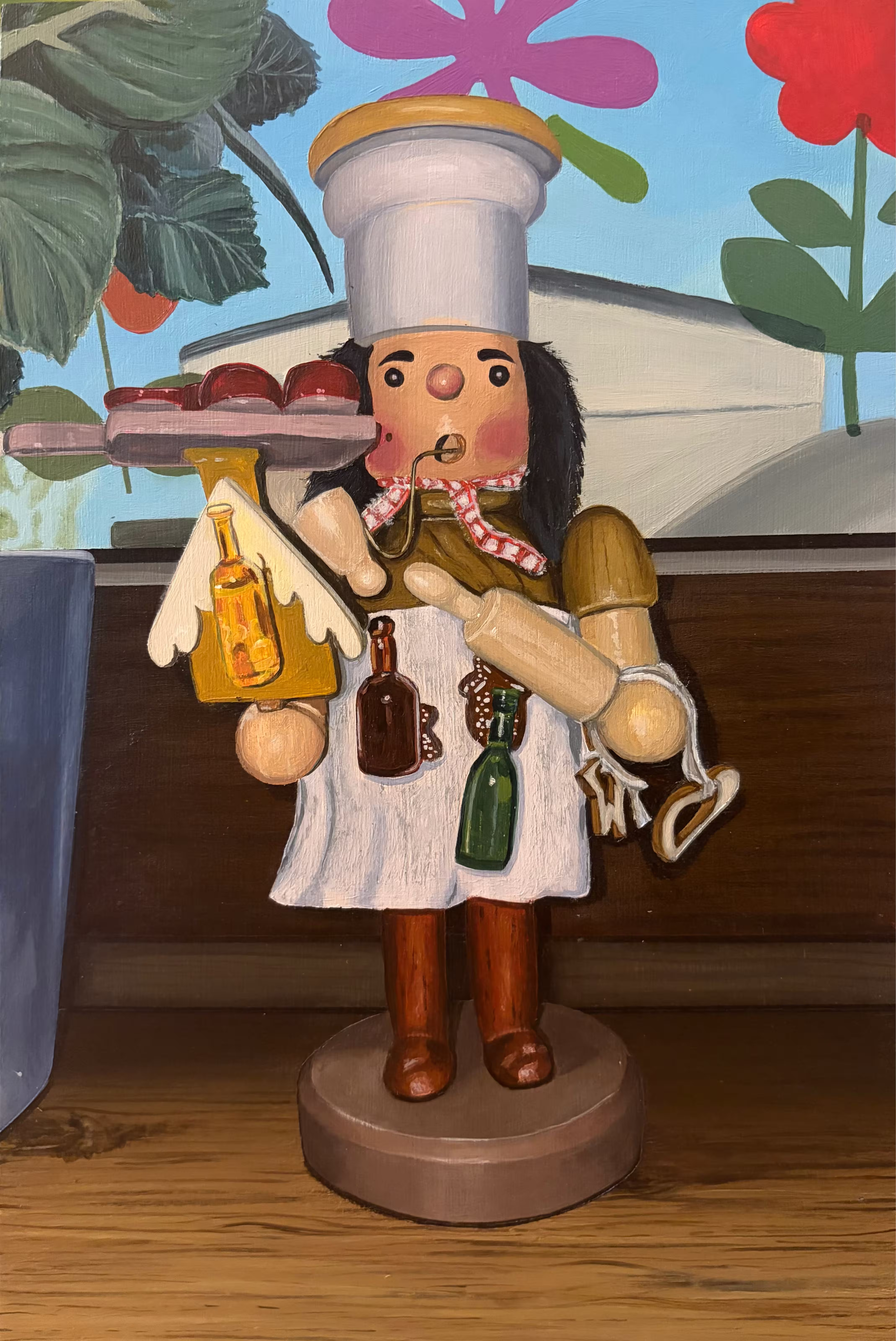 Da stand er auf der Fensterbank, 2026, Acryl auf Holz